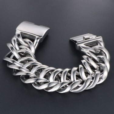 Massive Metal Bikers Jewelry 33MM Stainless Steel Curb Chain Bracelets For Man Bracelets Bangles Gift For Husband friends  -  GeraldBlack.com