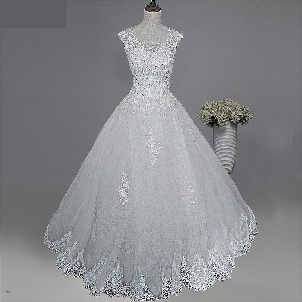 Maxi Style Plus Size Sweetheart Wedding Dress for Brides with Lace Edge  -  GeraldBlack.com