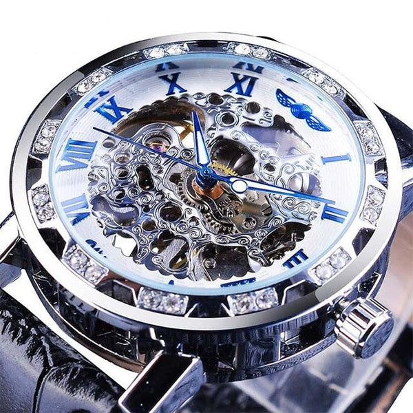 Mechanical Steampunk Men’s Sport Watch with Transparent Skeleton Dial - SolaceConnect.com