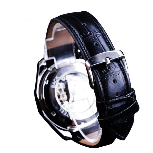Mechanical Steampunk Military Self-Wind Leather Band Wristwatch for Men  -  GeraldBlack.com