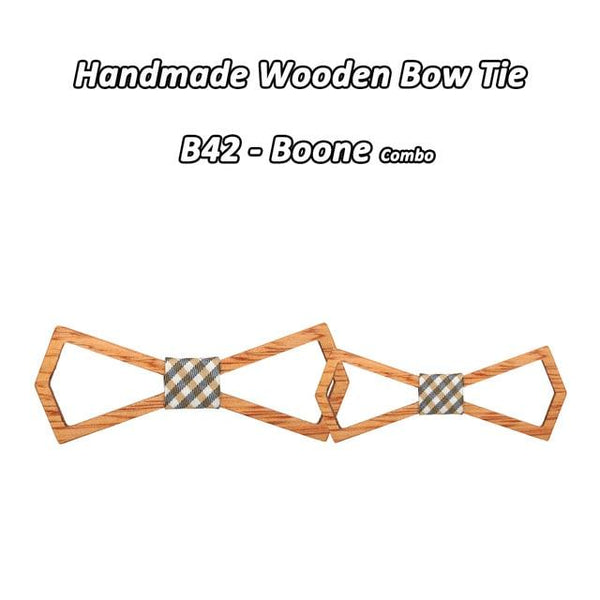 Men and Children Combo Wooden Gravatas Bow Knot Bowties for Wedding - SolaceConnect.com
