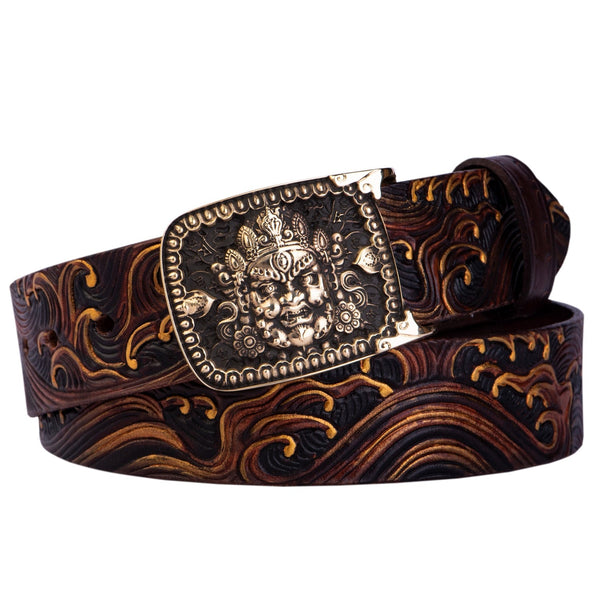 Men and Men Vintage Genuine Leather Cowhide Strap Copper Belts  -  GeraldBlack.com