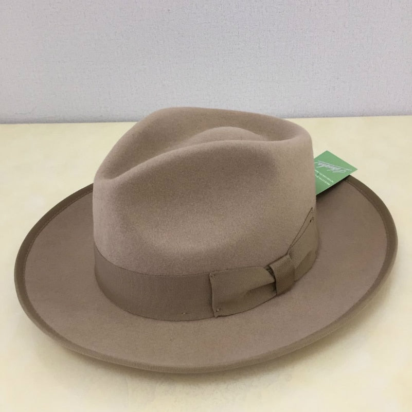 Stylish Wool Fedora Hat Classic British Wide-Brimmed Felt Hat