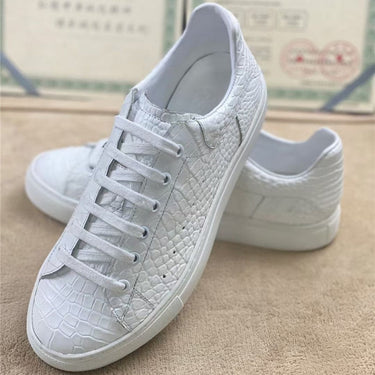 Men and Women Autumn Genuine Alligator Leather Lace-up Casual Shoes  -  GeraldBlack.com
