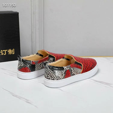 Men and Women Autumn Style Genuine Leather Casual Serpentine Flats  -  GeraldBlack.com