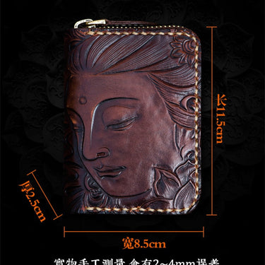Men and Women Casual Zipper Genuine Leather Coin Card Holder Wallets  -  GeraldBlack.com
