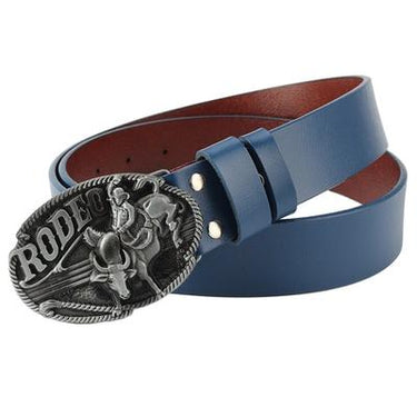 Men and Women Cowboy Rodeo Bull Rider Cowskin Leather Jeans Belt  -  GeraldBlack.com