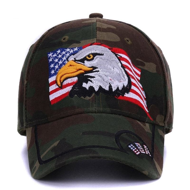 Men and Women Embroidery Eagle Camouflage USA Flag Baseball Caps  -  GeraldBlack.com