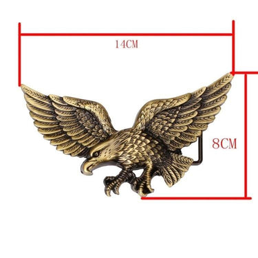 Men and Women Golden Flying Eagle Hawk Punk Rock Metal Buckle Belt - SolaceConnect.com