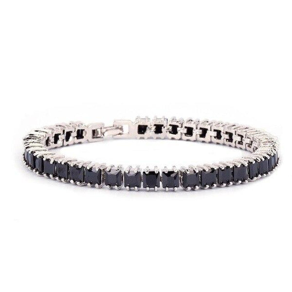 Men and Women Iced Cubic Zirconia Silver Copper Clasp Chain Tennis Bracelet - SolaceConnect.com