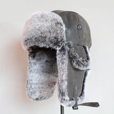 Men and Women Leather Ear Protection Adult Winter Warm Flat Fur Travel Hat  -  GeraldBlack.com