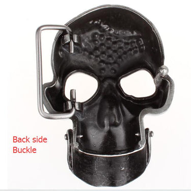 Men and Women Skull Head Buckle Punk Rock Style Cowskin Belt - SolaceConnect.com