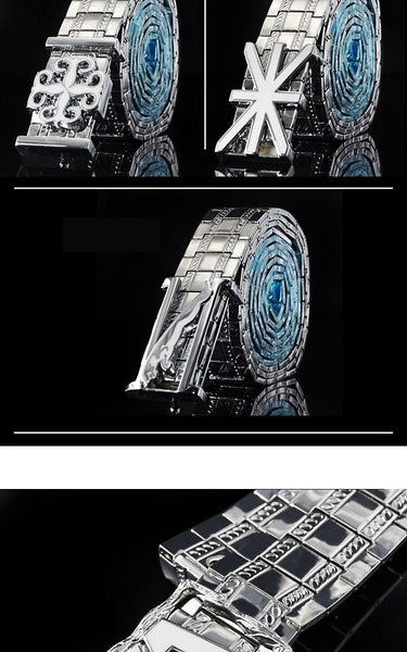 Men and Women Stainless Steel Punk Style Self Defense Belt with Panther Buckle - SolaceConnect.com