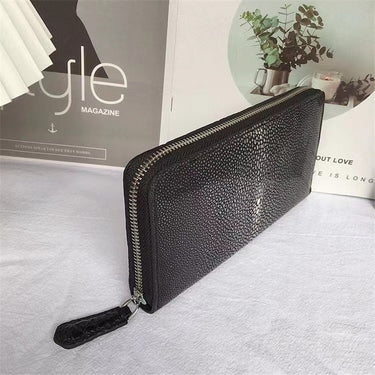 Men and Women Style Authentic Sand Stingray Skin Long Exotic Wallets  -  GeraldBlack.com