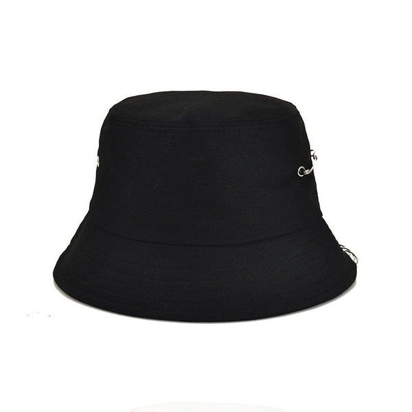 Men and Women Summer Fashion Black White Pop Bob Ring Bucket Hat  -  GeraldBlack.com