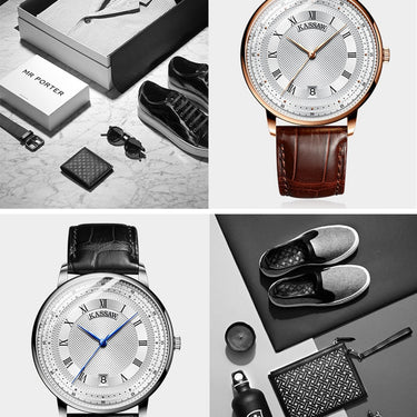 Men Automatic Mechanical Wristwatch Fashion 40mm Stainless Steel Sapphire Crystal Calendar Clocks  -  GeraldBlack.com