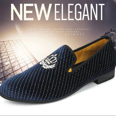 Men Blue Velvet Fashion Party and Wedding Loafers Shoes Plus Size  -  GeraldBlack.com