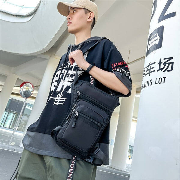 Men Canvas Drop Waist Bags Outdoor Motorcycle Riding Leg Pack Bag for Work Male Small Luya Fishing  -  GeraldBlack.com