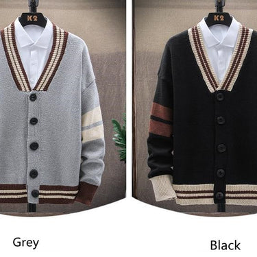 Men Cardigan Sweater Autumn Winter Knitted Clothes Loose Coat O Neck knitwear Casual Top Outer Plus Size XXL  -  GeraldBlack.com