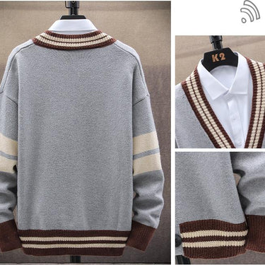 Men Cardigan Sweater Autumn Winter Knitted Clothes Loose Coat O Neck knitwear Casual Top Outer Plus Size XXL  -  GeraldBlack.com