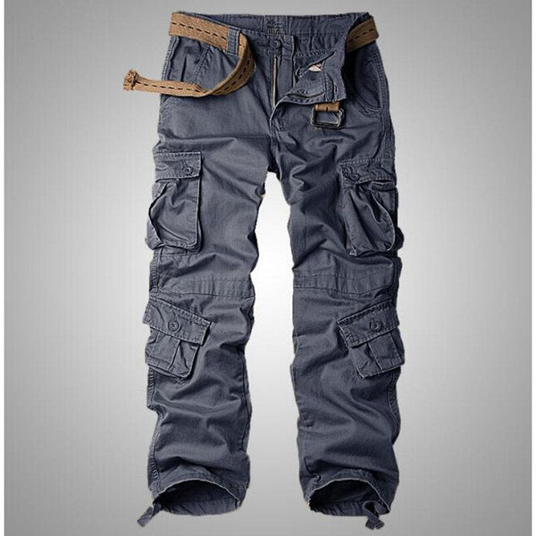 Men Cargo Pants Wide Leg Trousers Joggers Pants Military Camouflage Pants Blue grey khaki army green camouflage  -  GeraldBlack.com