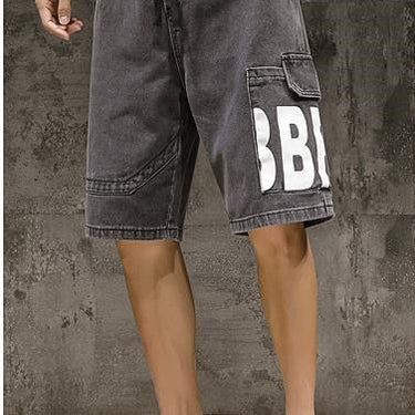 Men Denim Knee Length Summer Baggy Casual Short Pants Plus Size Straight Trousers Pockets Bottoms  -  GeraldBlack.com