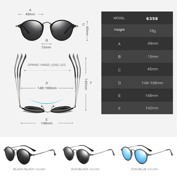 Men Fashion Polarized Coating Mirror Driving Sunglasses in Round Shape  -  GeraldBlack.com