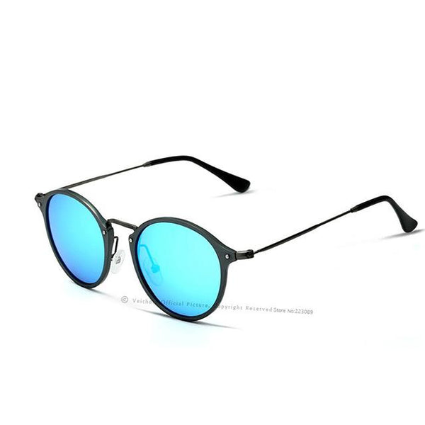 Men Fashion Polarized Coating Mirror Driving Sunglasses in Round Shape  -  GeraldBlack.com