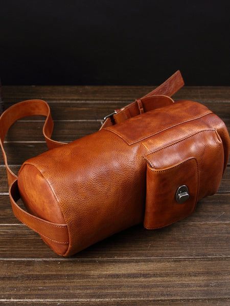 Men Genuine Leather Shoulder European and American Retro Vintage Soft Chest Bag  -  GeraldBlack.com