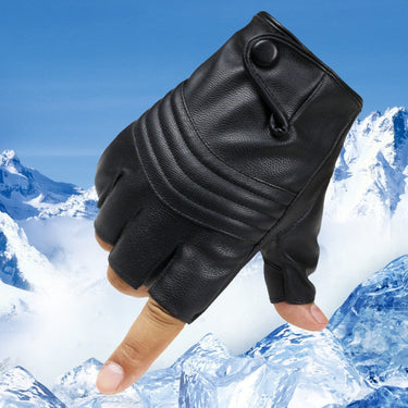 Men Leather Driving Half Finger PU Leather Fingerless Tactical Gloves Black Guantes Luva G223  -  GeraldBlack.com