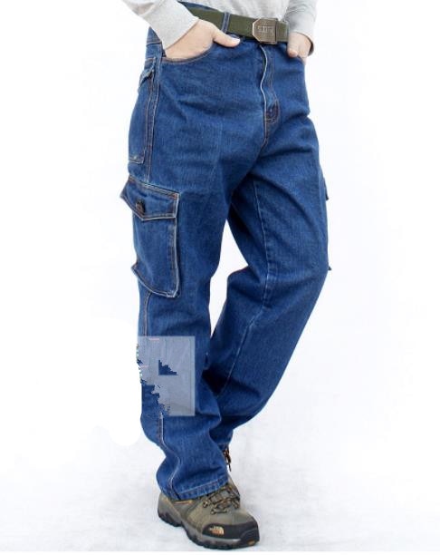 Men Loose Straight Cargo Casual Long Trousers Cotton Baggy Pocket Fashion Bottoms Plus Size XXXXL  -  GeraldBlack.com