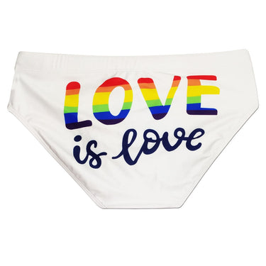 Men Love is Love Low Waist Swimming Short Water Sports Beach Pants Swimwear Suilt Surfing Swim Briefs  -  GeraldBlack.com
