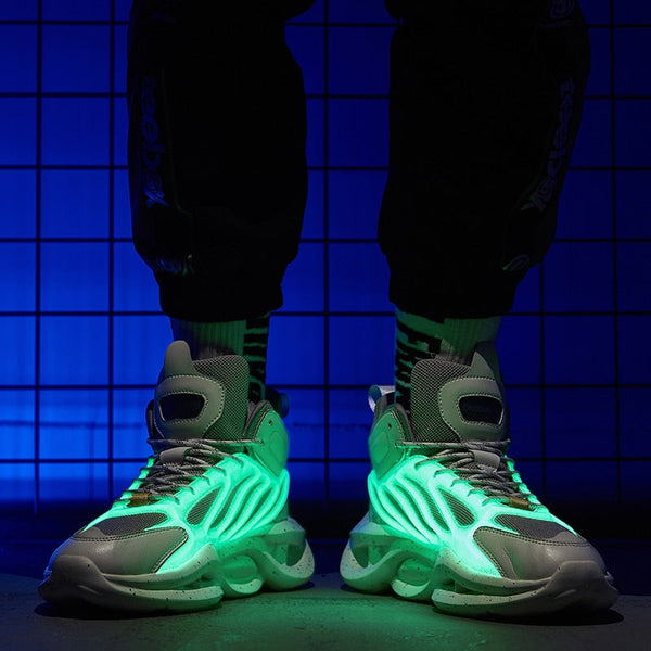 Men Luminous Lace Up Lightweight Breathable Walking Sneakers Zapatillas Hombre  -  GeraldBlack.com