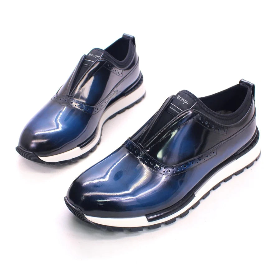 Men Non-Slip Sole Glossy Sneakers Wedding High-End Occasion Dating Shoes A19  -  GeraldBlack.com