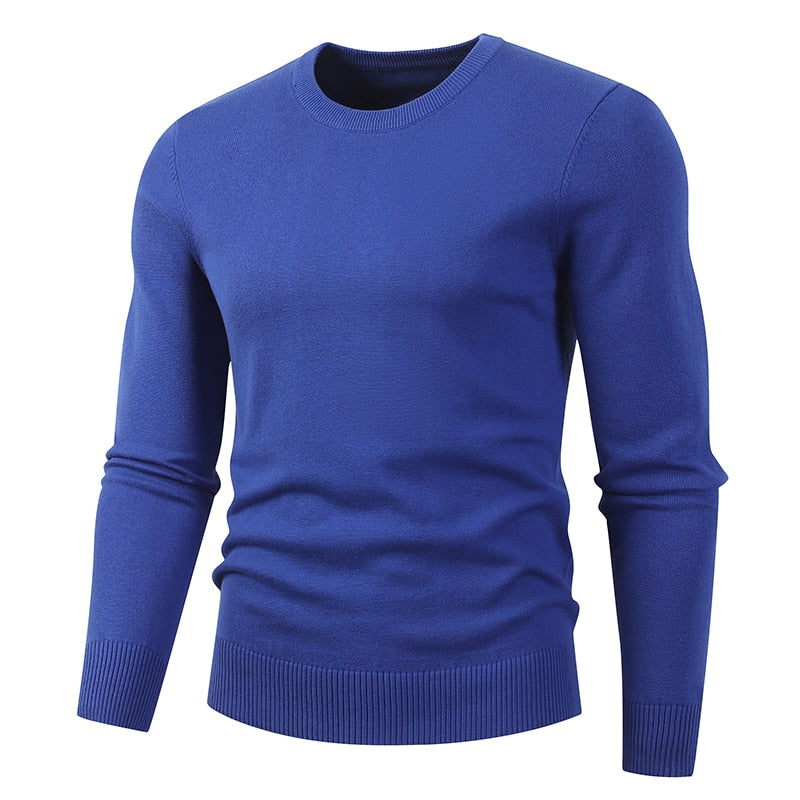 Men O Neck-Blue Pullover Thicken Cotton Autumn Winter Jersey Sweatshirt Sweaters Boy Jumpers  -  GeraldBlack.com