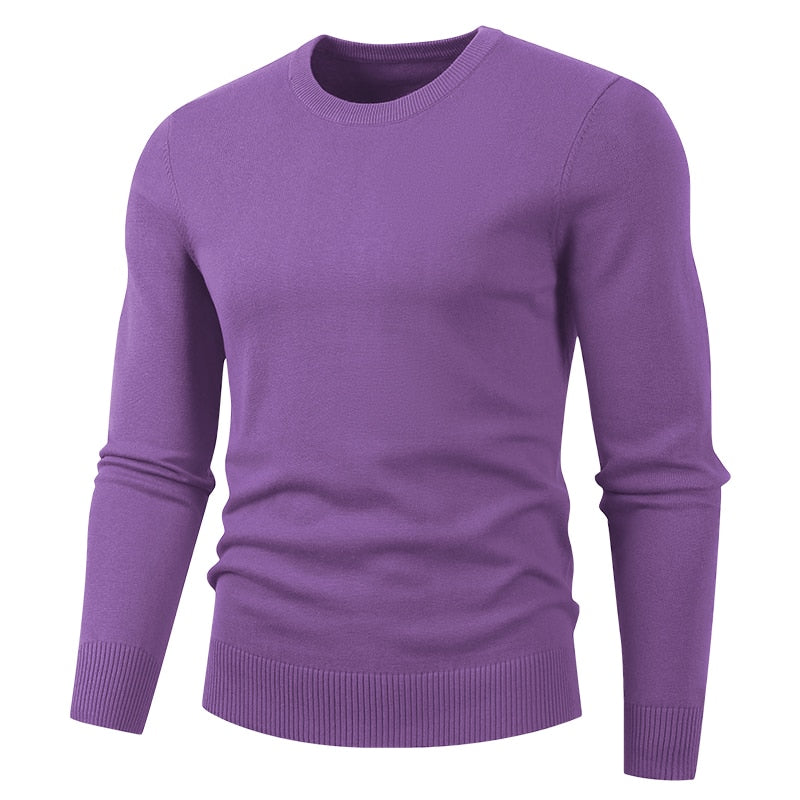 Men O Neck-Purple Pullover Thicken Cotton Autumn Winter Jersey Sweatshirt Sweaters Boy Jumpers  -  GeraldBlack.com