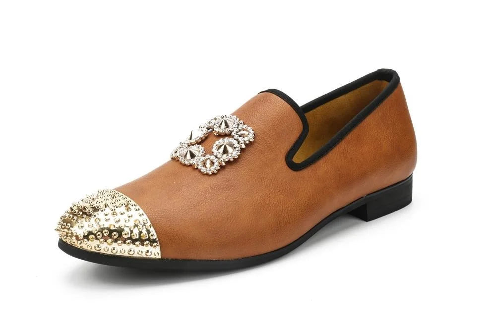 Men Party And Wedding Handmade Loafers Shoes With Gold Buckle  -  GeraldBlack.com