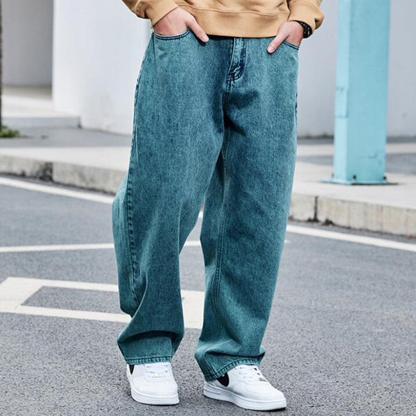 Men Retro Jeans Hip Hop Loose Skateboard Denim Pants Clothes Size 29-38  -  GeraldBlack.com