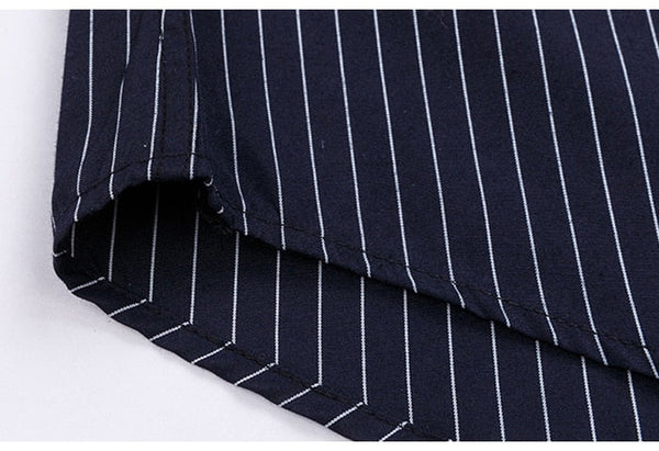 Men's 2112 Classic Standard-fit Plaid striped Office Dress Shirt Single Patch Pocket Long Sleeve  -  GeraldBlack.com