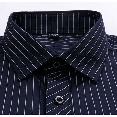 Men's 2120 Classic Standard-fit Plaid striped Office Dress Shirt Single Patch Pocket Long Sleeve  -  GeraldBlack.com