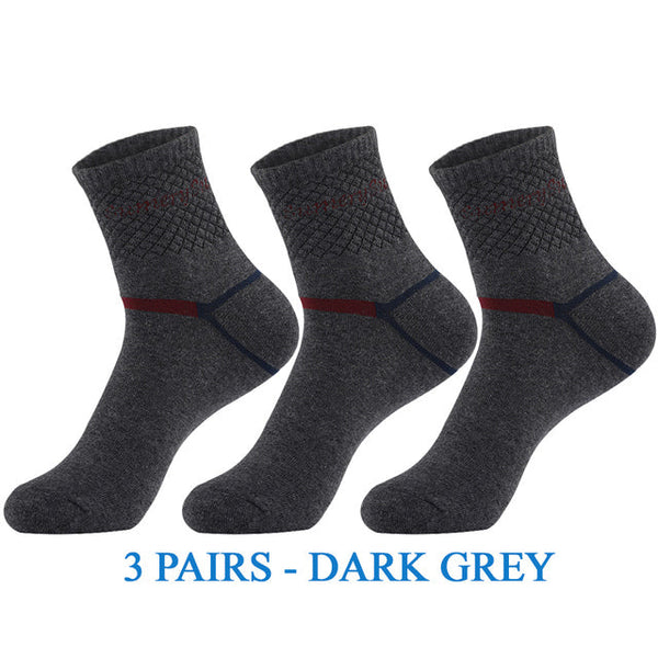 Men's 3 Pairs Lot Casual Thick Cotton Solid Breathable Outdoor Socks  -  GeraldBlack.com