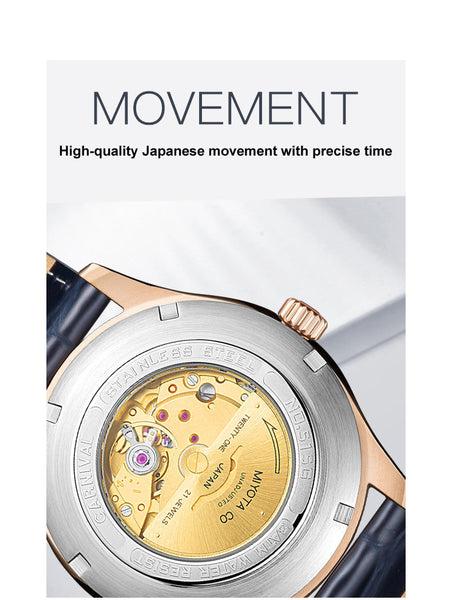 Men's 3D Horse Dial Hand Wind Miyota Movement Automatic Mechanical Watch  -  GeraldBlack.com
