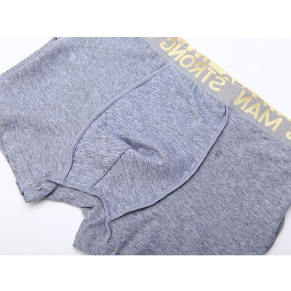 Men's 4Pcs\Lot Soft Cotton Solid Boxers Shorts Underwear Plus Size - SolaceConnect.com