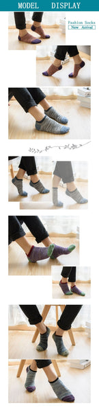 Men's 5 Pairs Lot Casual Cotton Harajuku Japanese Style Ankle Socks  -  GeraldBlack.com