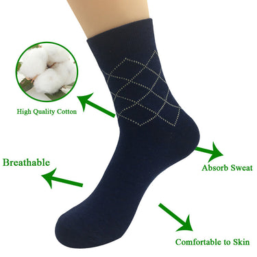 Men's 5 Pairs Lot Combed Cotton Casual Argyle Sweat Absorb Socks  -  GeraldBlack.com