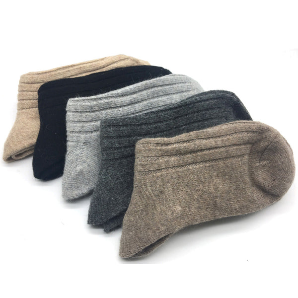 Men's 5 Pairs Lot Wool Cashmere Warm Winter Comfortable Long Socks  -  GeraldBlack.com
