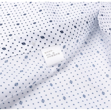 Men's 65-23 Classic Long Sleeve Print striped Basic Dress Shirts Single Patch Pocket 65% Cotton  -  GeraldBlack.com
