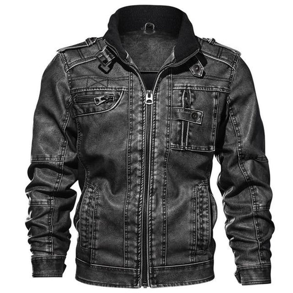 Men's 7XL Autumn Synthetic Faux Leather Coat Slim Fit Motorcycle Jacket - SolaceConnect.com