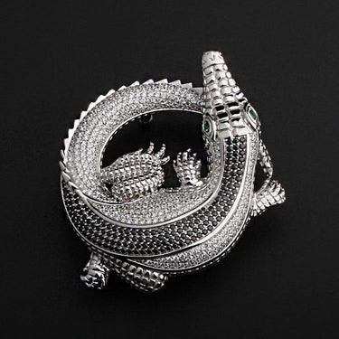 Men's 925 Sterling Silver & Gem Crocodile Animal Belt Buckle Only Jewelry  -  GeraldBlack.com