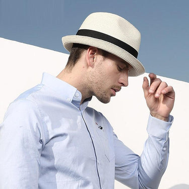 Men's Adult Casual Sunshade Leisure Straw Panama Paper Grass Cap Summer Hat  -  GeraldBlack.com